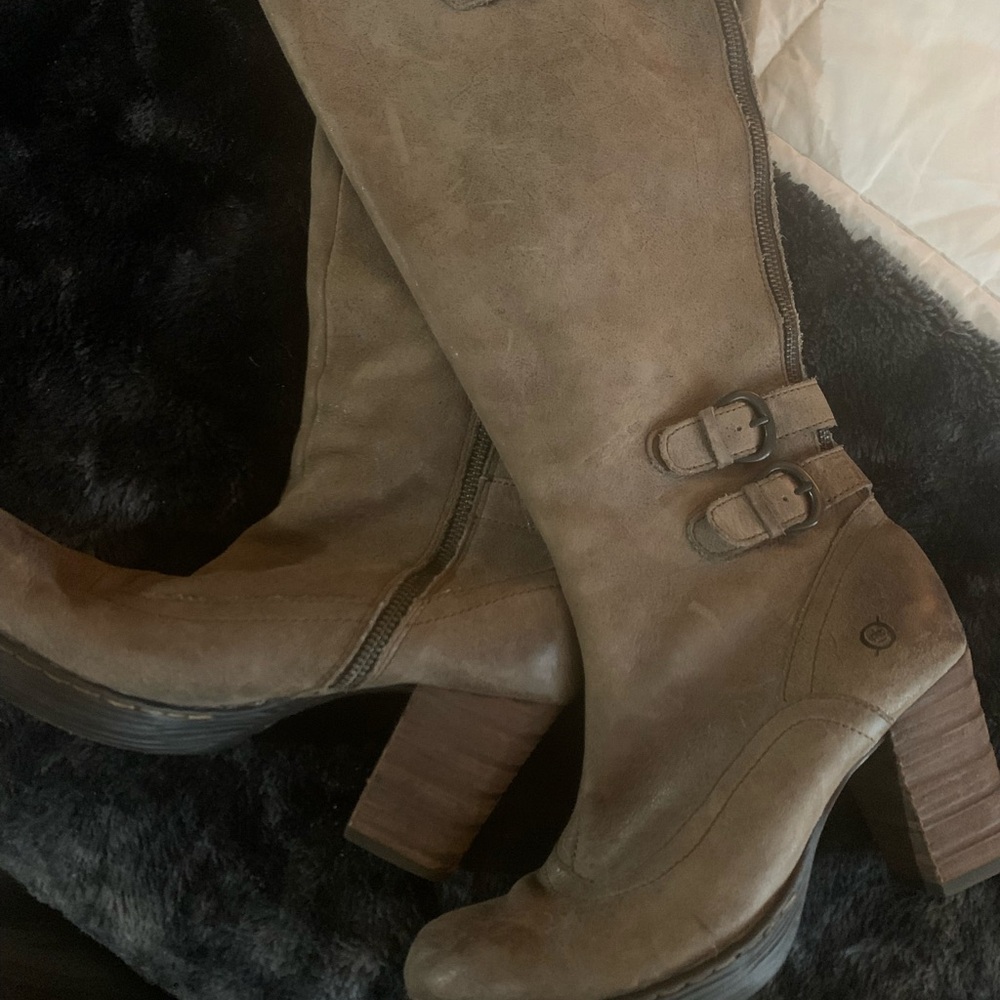 Born Taupe Heeled Boots